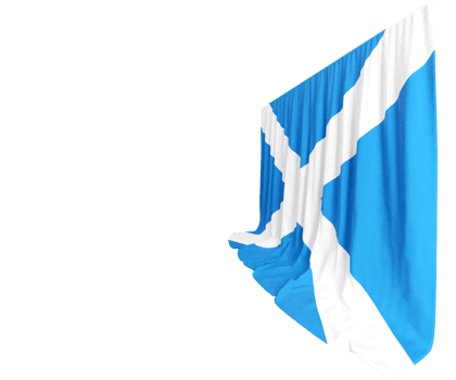 Scotland Flag Curtain in 3D Rendering called Flag of Scotland png
