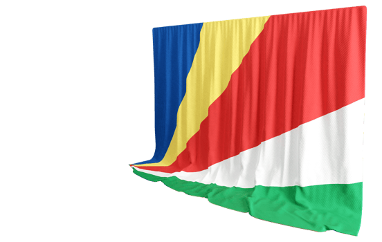 Seychelles Flag Curtain in 3D Rendering called Flag of Seychelles png