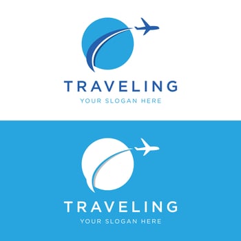 Summer travel agency holiday airlines creative logo design.logo for business, airline ticket agents, holidays and companies. vector