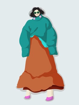 Street Style Vector Fashion Illustration Trendy Colors