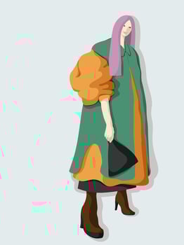 Street Style Vector Fashion Illustration Trendy Colors