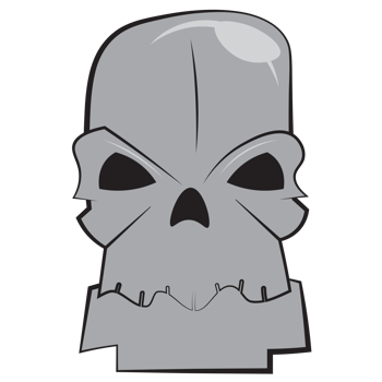 Hand draw human halloween skull png