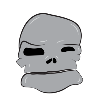 Hand draw human halloween skull png