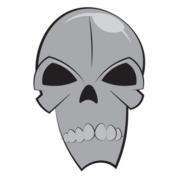 Hand draw human halloween skull png
