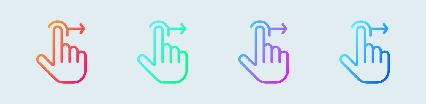 Slide line icon in gradient colors. Swipe signs vector illustration.