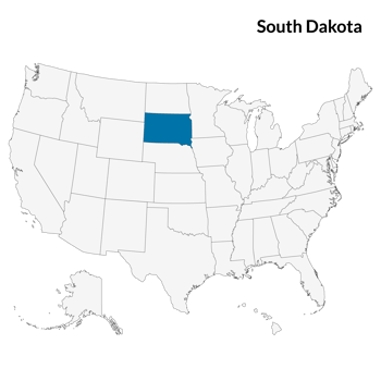 South Dakota map. USA map png