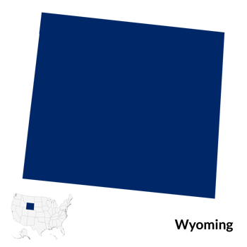 Wyoming state with USA map png