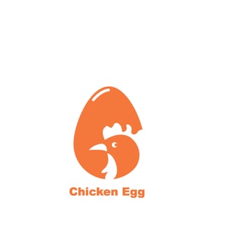 chicken  egg  logo vector illustration template