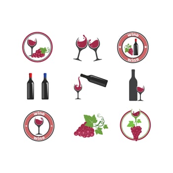wine logo icon vector illustration design