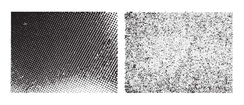 Set of grunge textures. Black and white abstract horizontal backgrounds. Vector illustration with wall and metal texture.