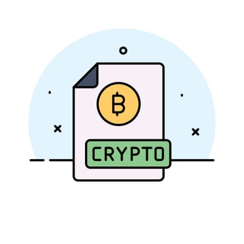 Well designed icon of bitcoin document, Btc with document vector