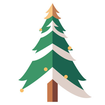 Christmas tree element for winter holiday png