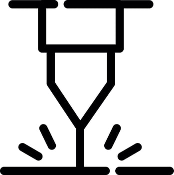 Water Cutting Machine Creative Icon Design vector
