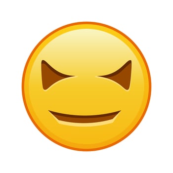 Scary halloween face Large size of yellow emoji smile vector