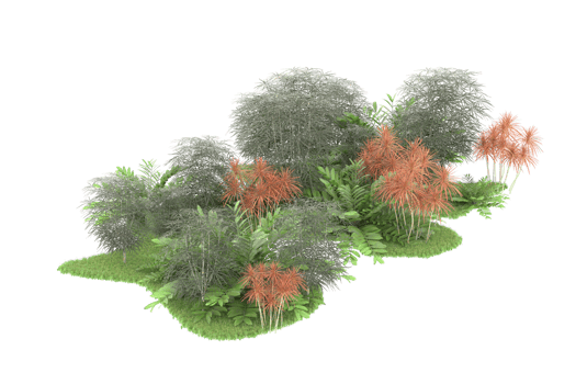 Realistic forest isolated on transparent background. 3d rendering - illustration png