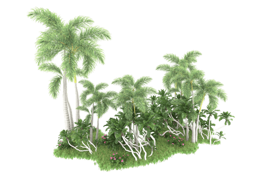 Realistic forest isolated on transparent background. 3d rendering - illustration png