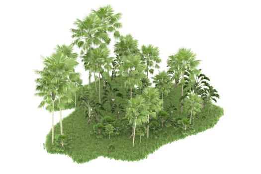 Realistic forest isolated on transparent background. 3d rendering - illustration png