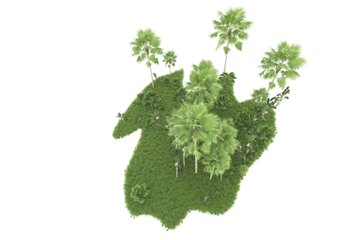 Realistic forest isolated on transparent background. 3d rendering - illustration png