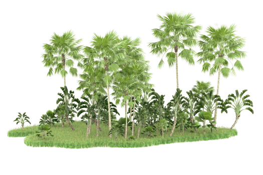 Realistic forest isolated on transparent background. 3d rendering - illustration png