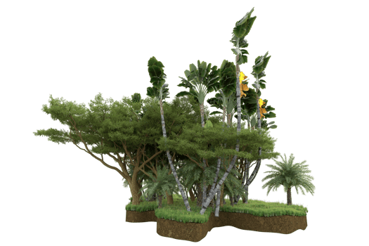 Realistic forest isolated on transparent background. 3d rendering - illustration png