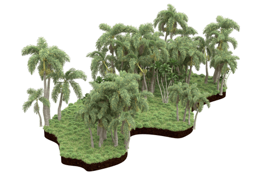 Realistic forest isolated on transparent background. 3d rendering - illustration png