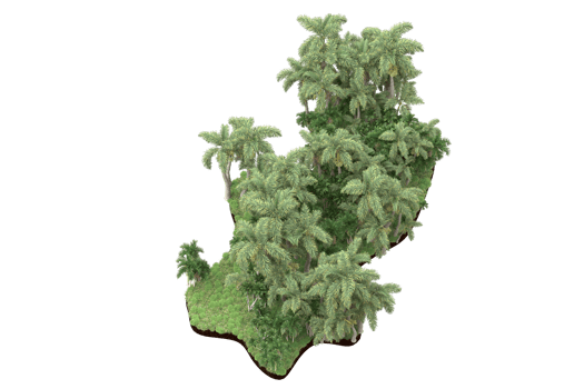 Realistic forest isolated on transparent background. 3d rendering - illustration png