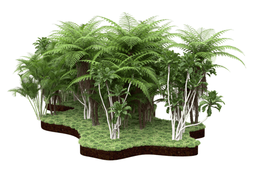 Realistic forest isolated on transparent background. 3d rendering - illustration png
