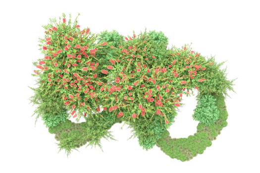 Realistic forest isolated on transparent background. 3d rendering - illustration png