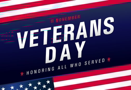 Happy Veterans Day USA creative banner. vector