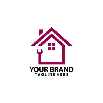 service repair home contruction logo design vector
