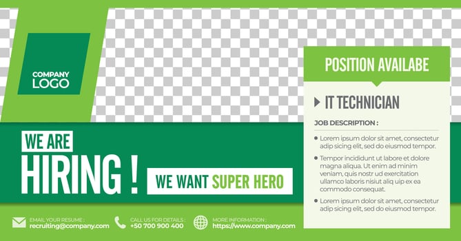 Social Media Template Job Vacancy Recruitment. Poster for We Are Hiring. vector