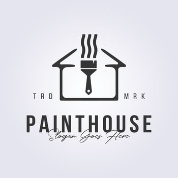 full color paint house symbol logo vector illustration design