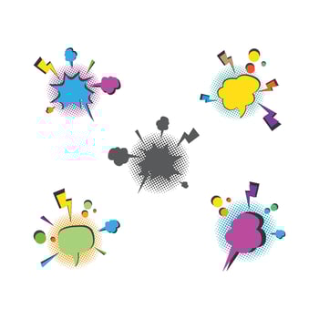 blank comic speech bubble art vector illustration