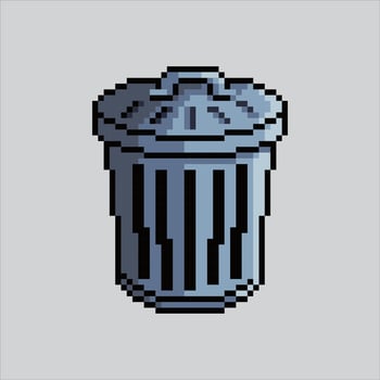 Pixel art illustration Trash can. Pixelated Trash can. Trash can icon pixelated for the pixel art game and icon for website and video game. old school retro. vector