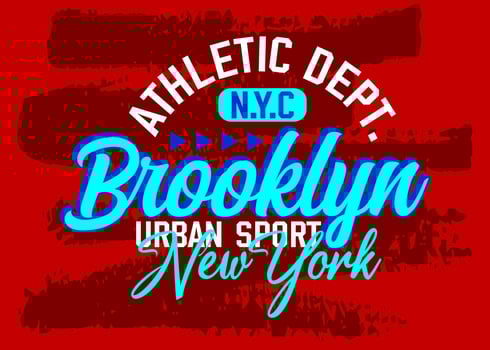 Brooklyn New York urban athletic sports typeface vintage college, typography, for t-shirt, posters, labels, etc. vector