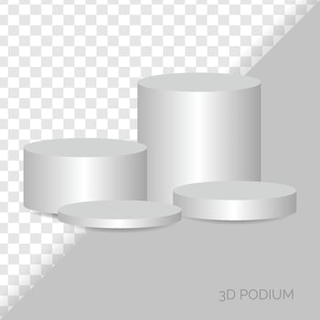 3d metallic stage, background for products display podium scene, stand to show cosmetic products. vector