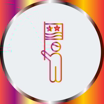 Raising Flag Vector Icon