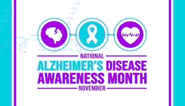 September is Alzheimers Disease Awareness Month background template. Holiday concept. background, banner, placard, card, and poster design template with text inscription and standard color. vector. vector