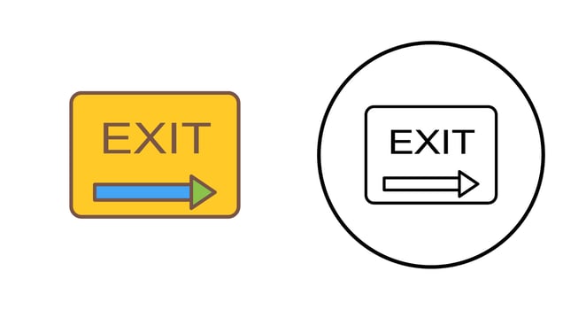 Unique Exit Vector Icon