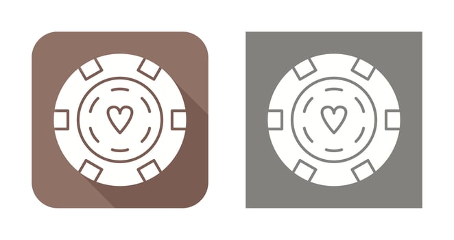 Unique Poker Chips Vector Icon