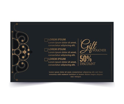 Luxury gold mandala gift voucher template vector