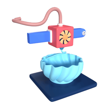 Printing Vase 3D Illustration Icon png