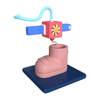 Printing Shoe 3D Illustration Icon png
