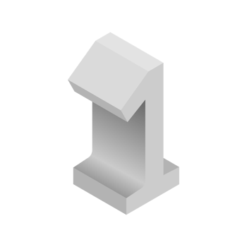 Letter Number 1 3d Isometric Logo Icon png with transparent background