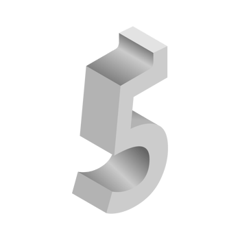 Letter Number 5 3d Isometric Logo Icon png with transparent background