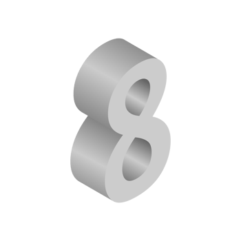 Letter Number 8 3d Isometric Logo Icon png with transparent background