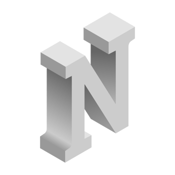 Letter N 3d Isometric Logo Icon png with transparent background