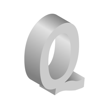 Letter Q 3d Isometric Logo Icon png with transparent background
