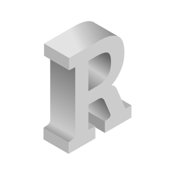 Letter R 3d Isometric Logo Icon png with transparent background