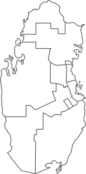 Map of Qatar with detailed country map, line map. png